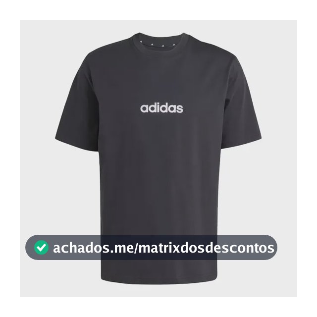 Camiseta adidas Essentials Linear Preta E Branca Masculina Preto-branco Liso M