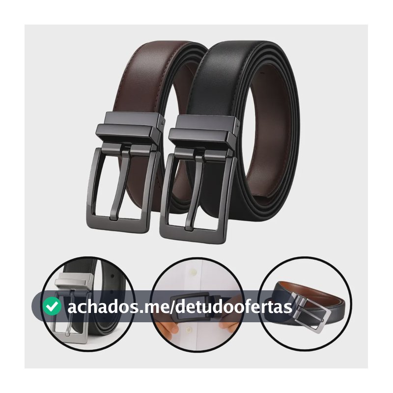 Cinto Masculino Couro Dupla Face 2 Em 1 Preto Marrom Social Preto/marrom 130 Cm