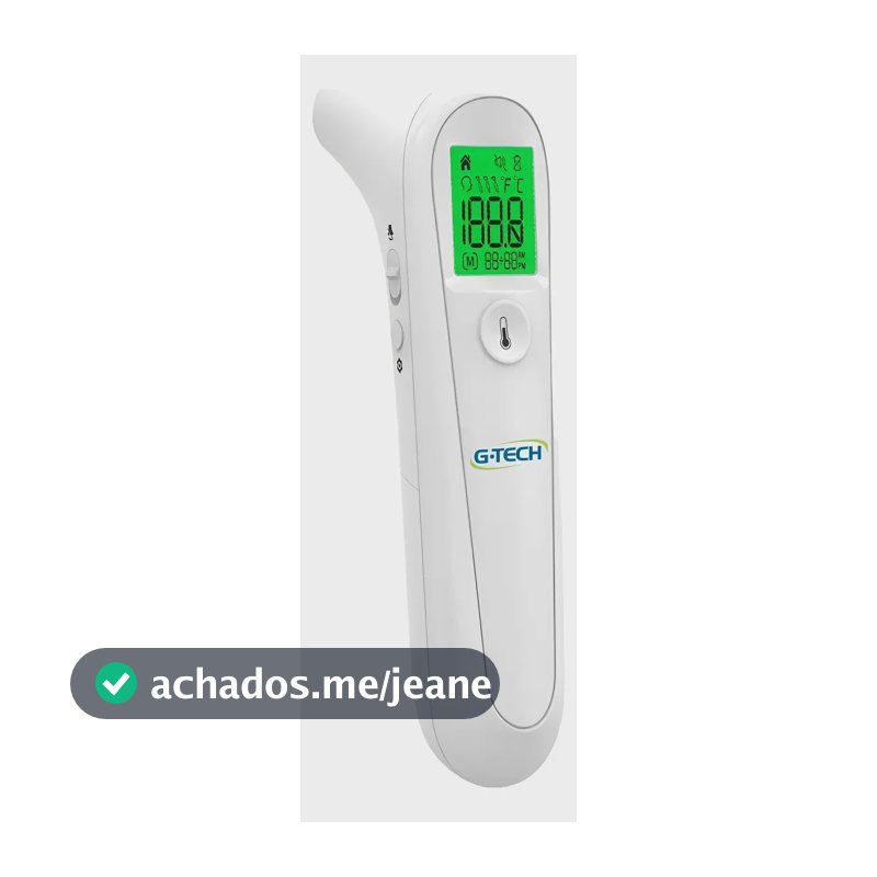 Termometro Sem Contato Gtech Easy Sensor Febre Bebe Adultos Idosos G Tech Branco Sonoro Led Digital Com Luzes Rapido