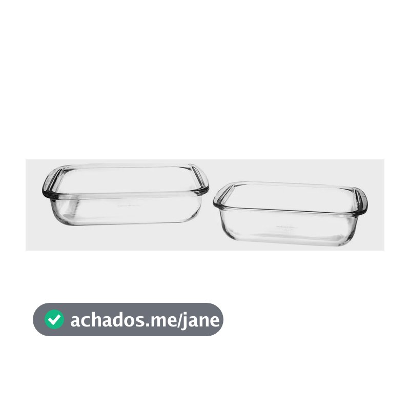 Assadeiras Quadradas Marinex 2 Peças Vidro Com Alça Transparente