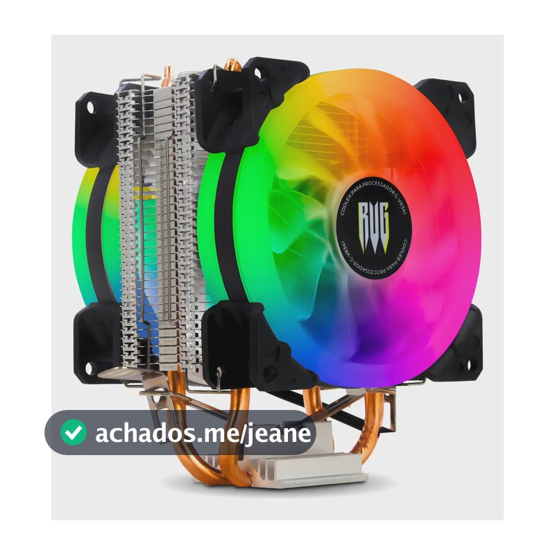 Ventoinha Processador Revenger RGB 120W Intel LGA AMD AM4 AM5 Gamer Silencioso