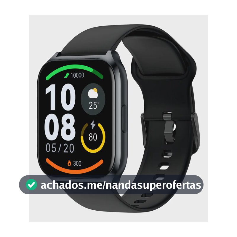 Relogio Smartwatch Haylou Watch 2 Pro Amoled Resistente À Água Caixa Preto Pulseira Preto