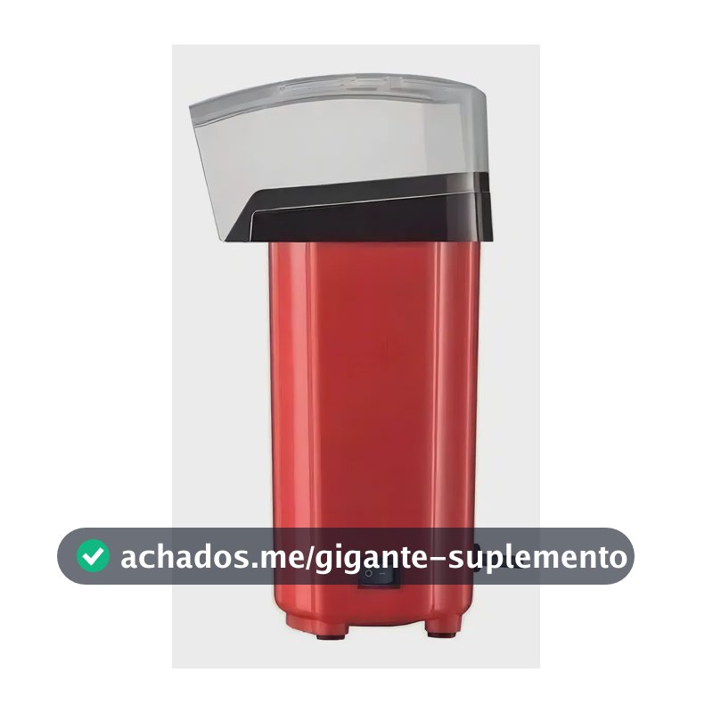 Pipoqueira Elétrica Vermelha Sem Óleo 1200W Compacta