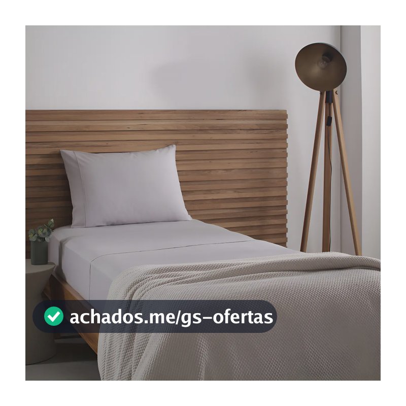 Jogo De Cama Solteiro Buddemeyer Cotton Essential Cor Cinza-003