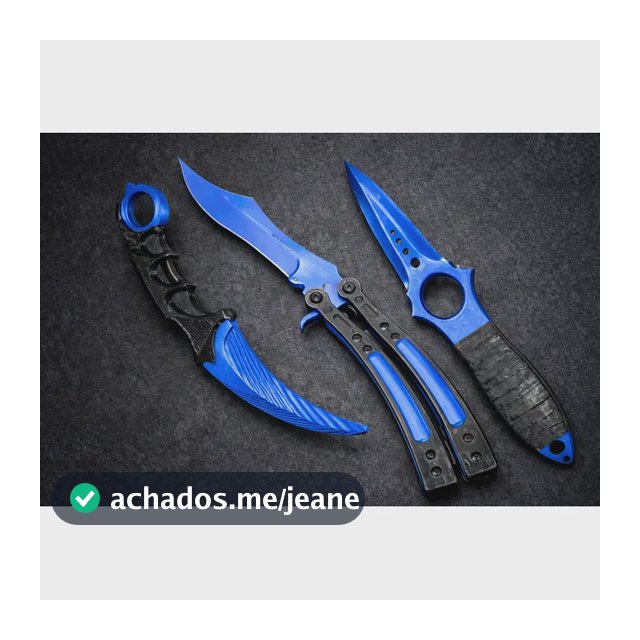 Kit 3 Facas Csgo Cs2 Karambit Butterfly Skeleton Coleção Cor