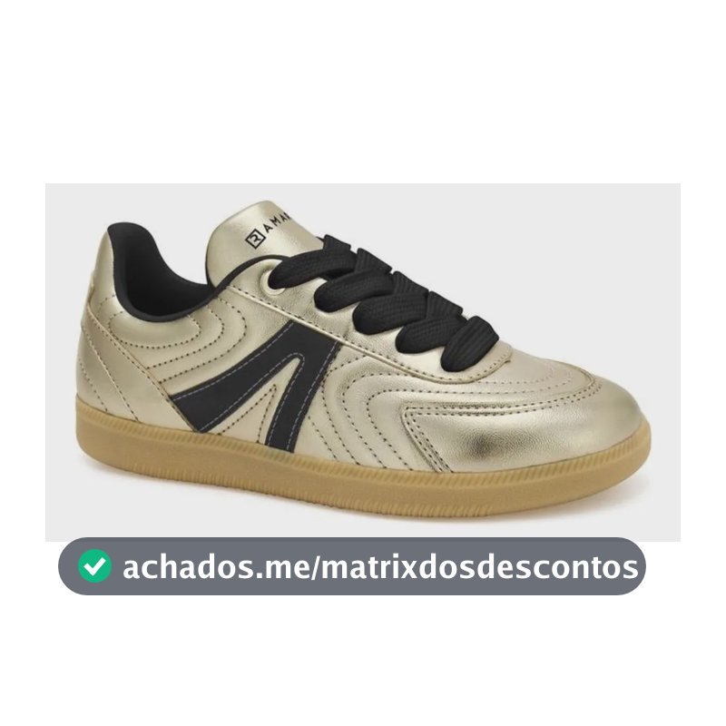 Tênis Feminino Ramarim Urbano Metal Ouro Ouro 36
