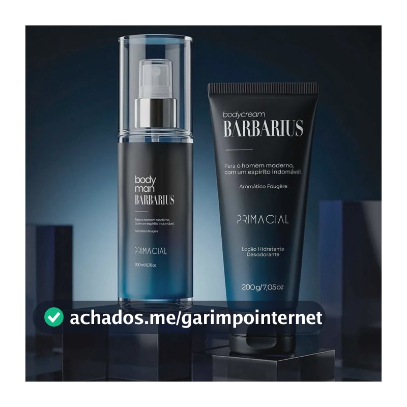 Kit Body Splash Barbarius + Hidratante Desodorante Masculino