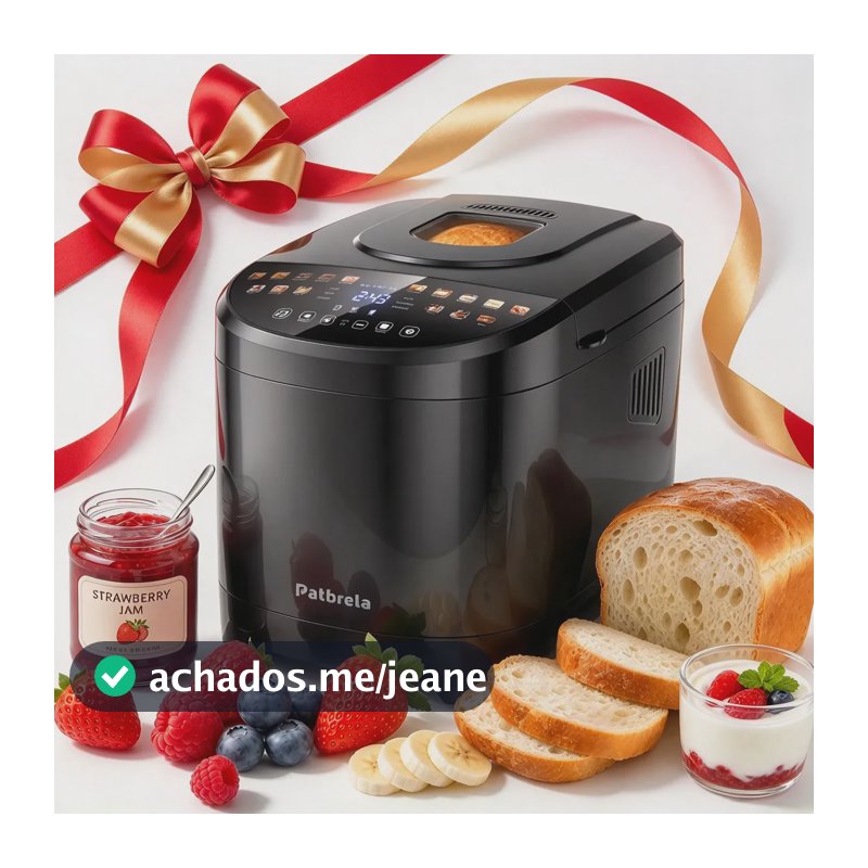 Panificadora Automática Patbrela de 16 Programas, para Pães Caseiros e Bolos, com Timer de 15h e 950g