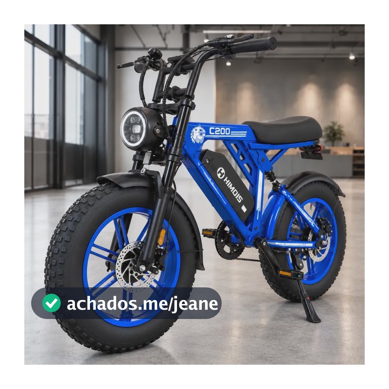 Bicicleta Elétrica C200 Pneu Fat 1000w Esportiva Azul 20