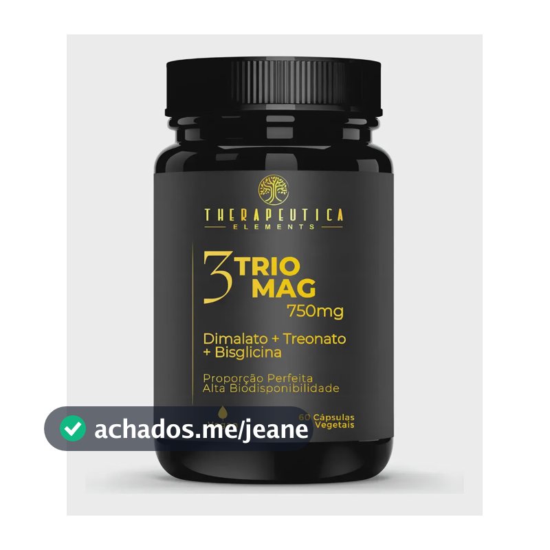 Triomag Therapeutica Elements Suplemento Nutricional Magnésio Malato Sem Sabor 750mg MAGNÉSIO DIMALATO + L TREONATO + BISGLICINA