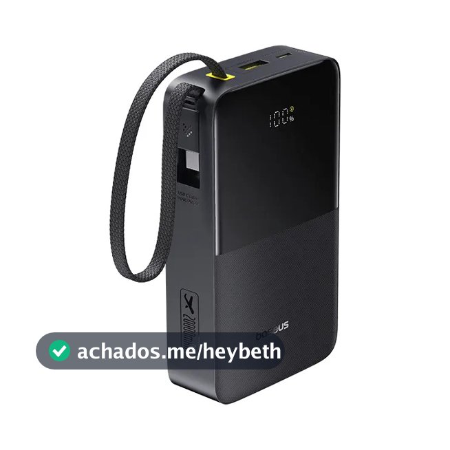 Power Bank Baseus Turbo Bipow2 Pro 20000mah 22.5w Cor Preto