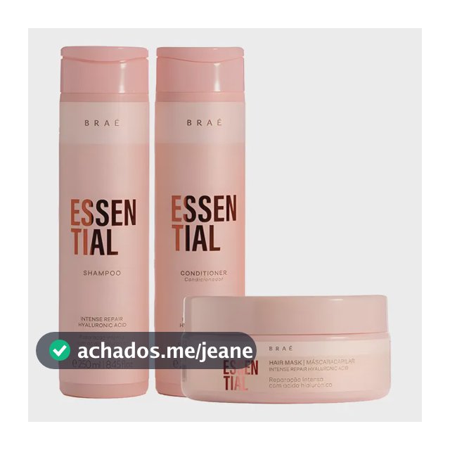 Braé Essential Kit Shampoo250ml+cond250ml+máscara200g