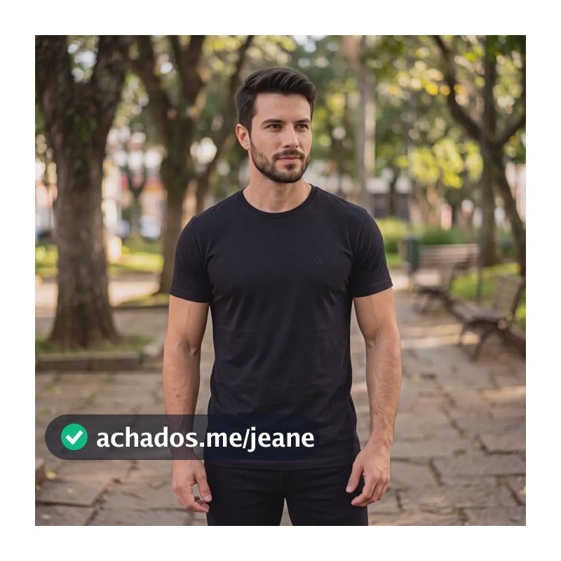 Camiseta Masculina Ogochi Básica Algodão Slim Original Preto M