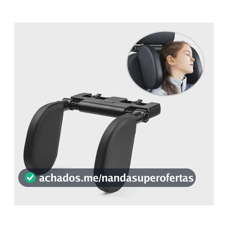 Encosto De Cabeça Para Banco De Carro Auto Travesseiro Preto