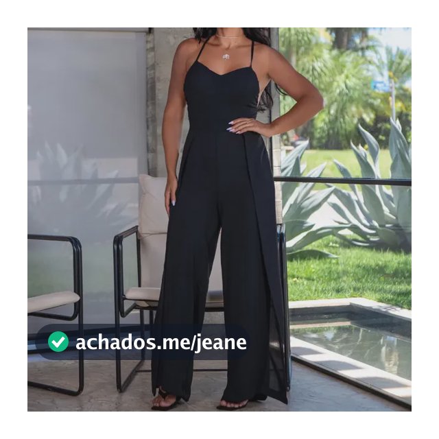 Macacão Feminino Longo Pantalona Elegante Duna Costas Nua