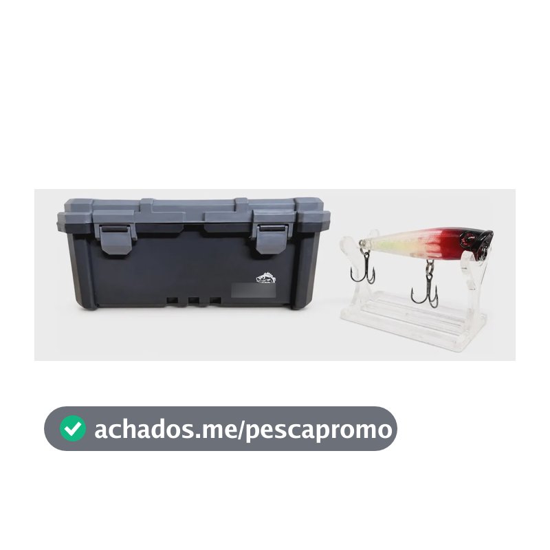 Caixa De Pesca Para Iscas Artificiais + Isca Striker Popper Preto
