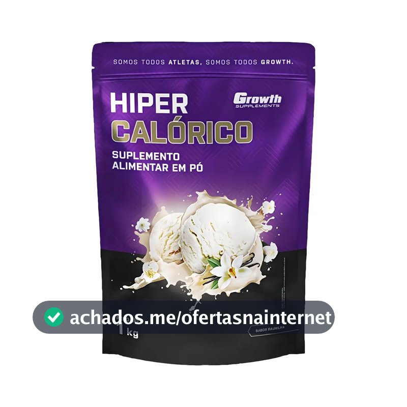 Hipercalórico 1kg Growth Supplements - Sabor Baunilha