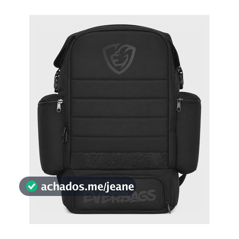 Mochila Bolsa Térmica Fitness Mala Notebook Academia Marmita Lancheira Dieta Treino Viagem Esportiva Everbags Power Black