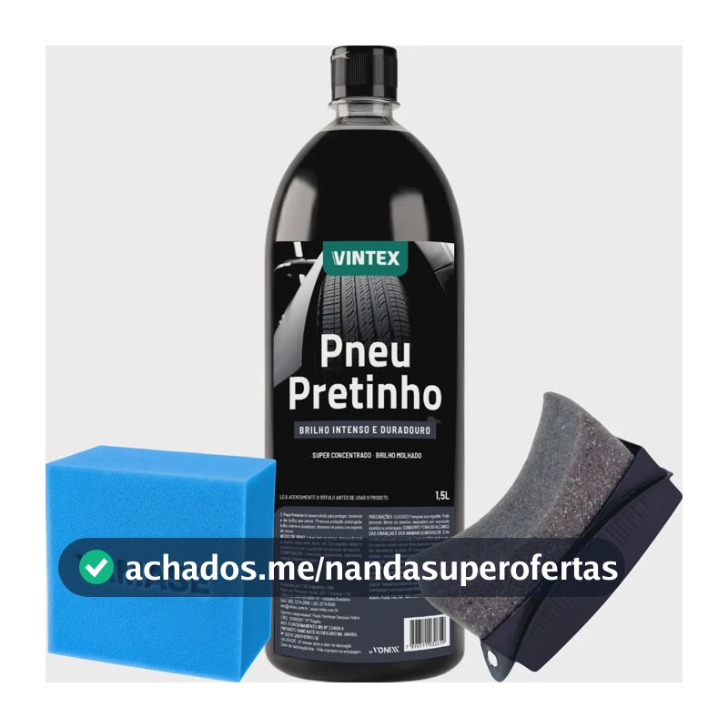 Renovador Pneu Pretinho 1,5l Brilho Intenso Molhado Vintex Preto