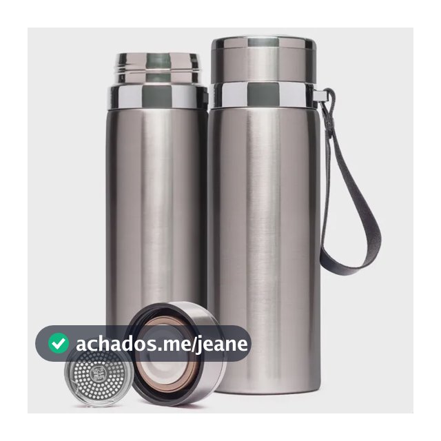 Garrafa Térmica Inox 1 Litro Água Gelada Quente Com Vedação Cor Prata