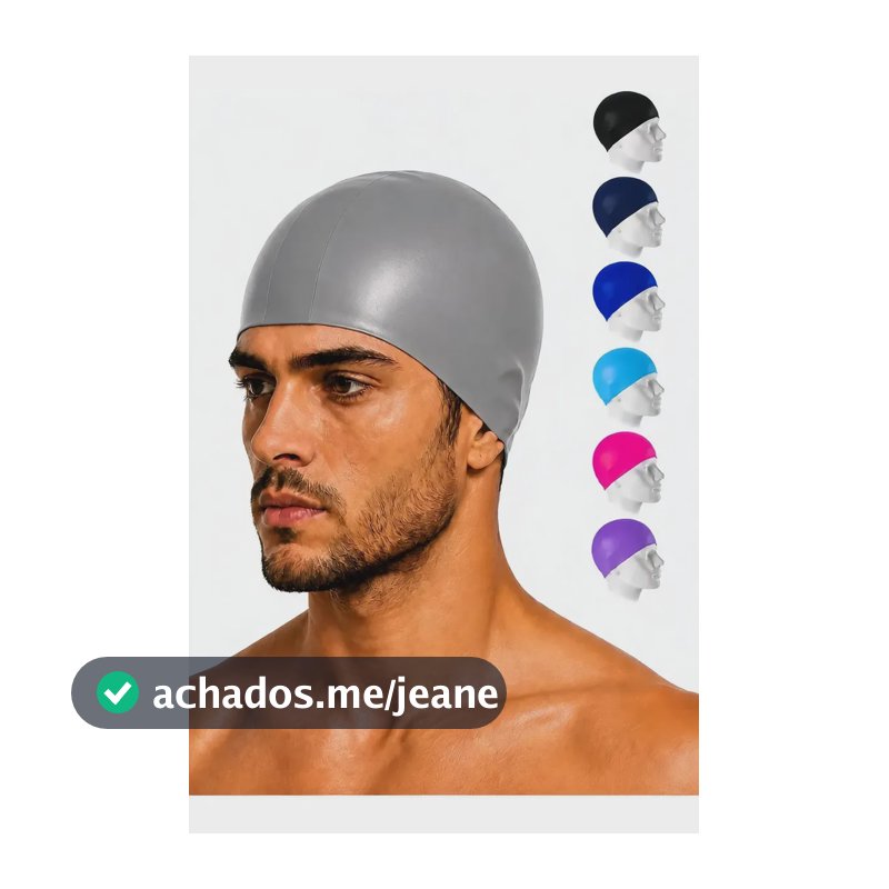 Touca De Natação Silicone Adulto Unissex Impermeável Cinza Un