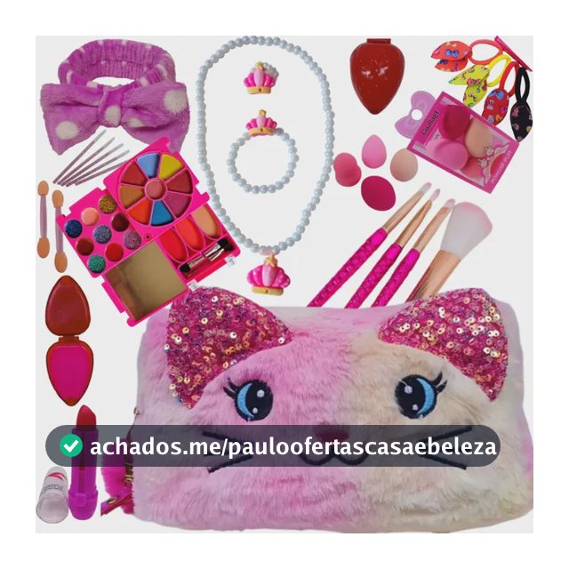 Maquiagem Infantil Faixa Xuxinha Batom Sombra Pincel Brilho