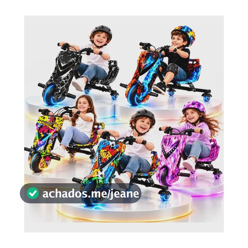Mini Triciclo Eletrico Infantil Drift 350w Luzes Rgb+brinde Aleatorio Feminino