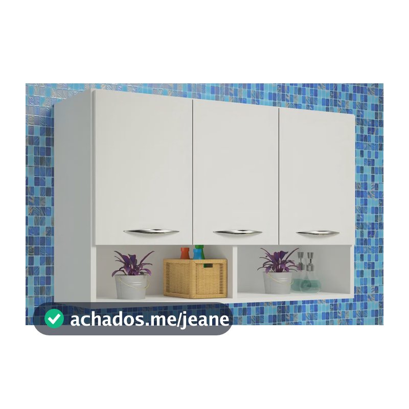 Armário Aéreo de Cozinha com 3 Portas para Parede AJL Móveis – Branco