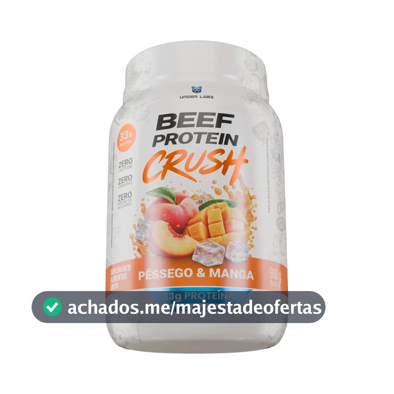Whey Beef Protein Zero Lactose/zero Açucar 910g - Underlabz Pêssego E Manga
