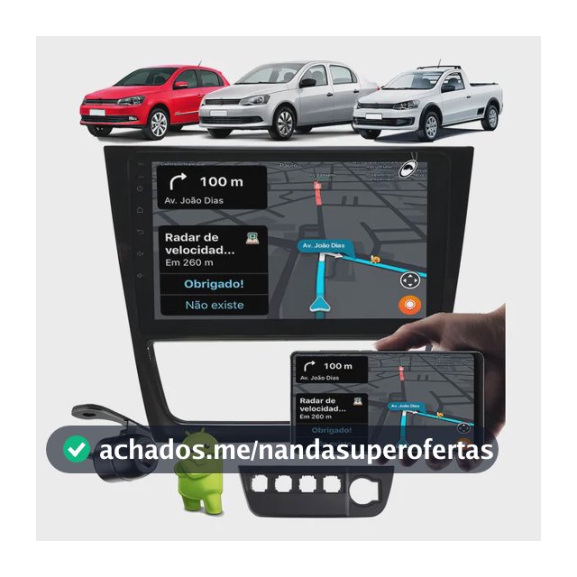 Multimídia 9pol Android Gol Saveiro Voyage G6 Moldura Câmera Cor Preto
