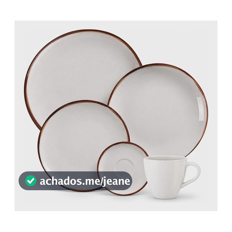 Aparelho De Jantar Tramontina Canyon Porcelana 20 Peças Pardo Lisa