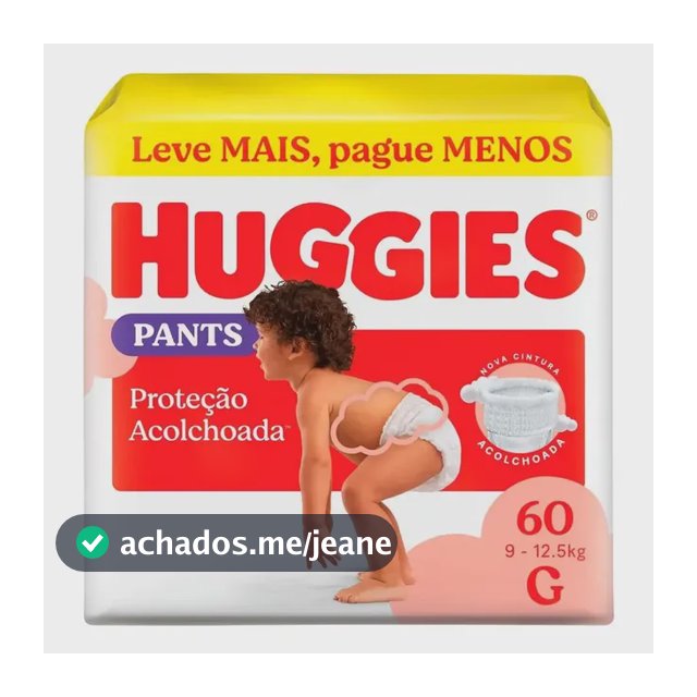 Huggies Fralda Pants Roupinha Proteção Acolchoada G - 60 Un