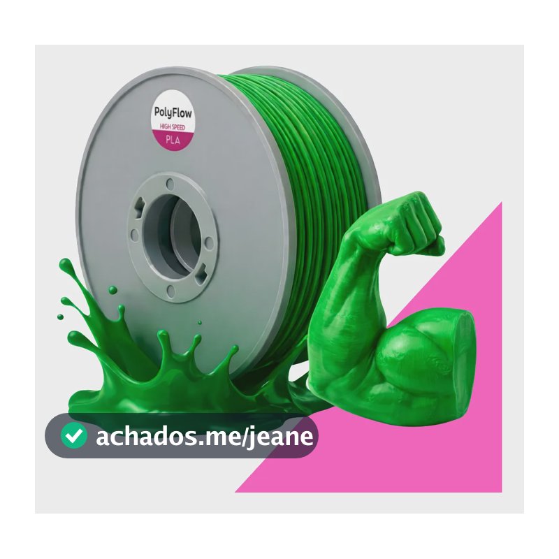 Filamento 3d Pla 1,75mm Polyflow 1kg - Premium High Speed Verde