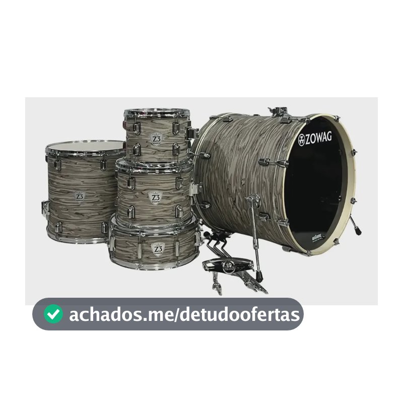 Bateria Acústica Zowag Z3 Shell Pack 5 Peças - Modern Fusion Grey Sand Party