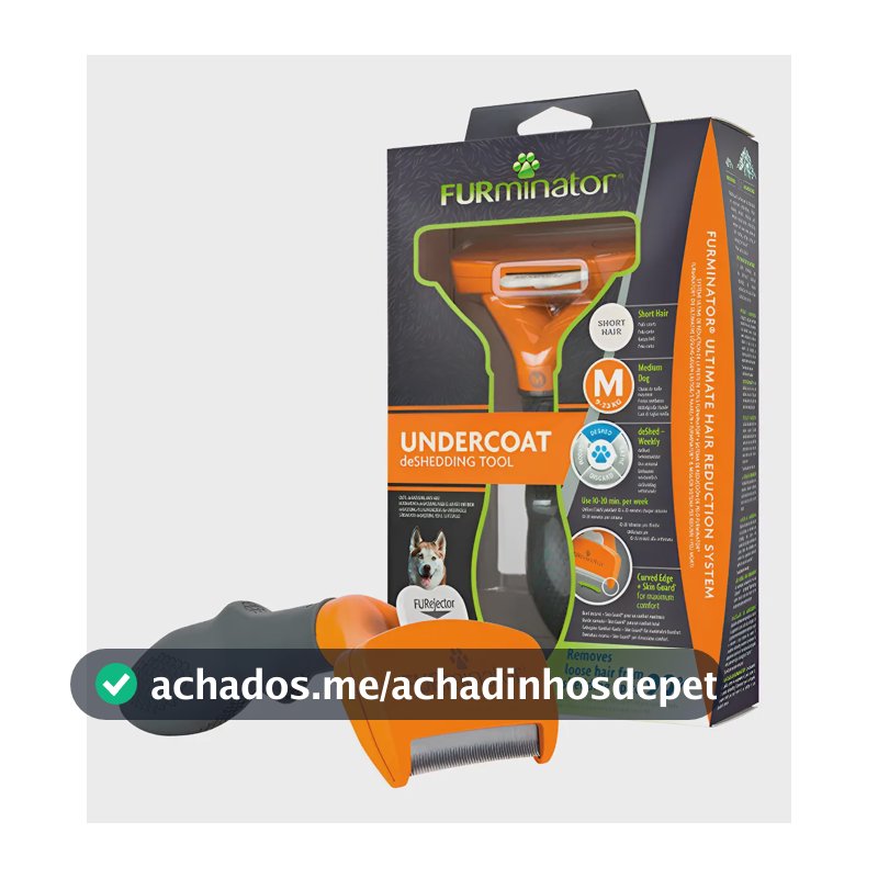 Rasqueadeira  Furminator Cães Médios Pelo Curto  + Brinde Laranja
