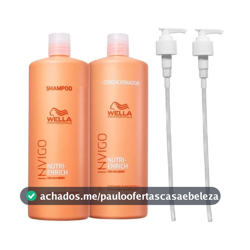 Kit Wella Nutri Enrich Shampoo + Condicionador 1l + Válvulas