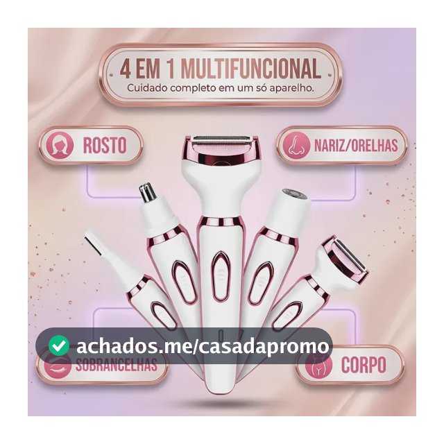 Depilador Feminino 4 Em 1 Recarregável Usb Rosto Axila Branco 127/220v