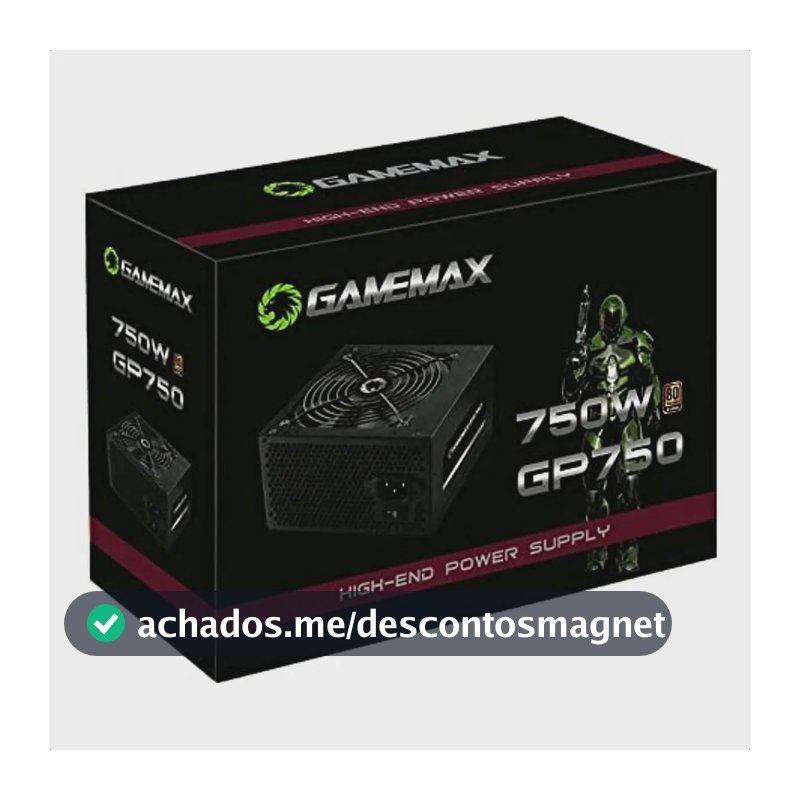 Fonte De Alimentacao 750w Gp750 80 Plus Bronze Gamemax Cor Preto