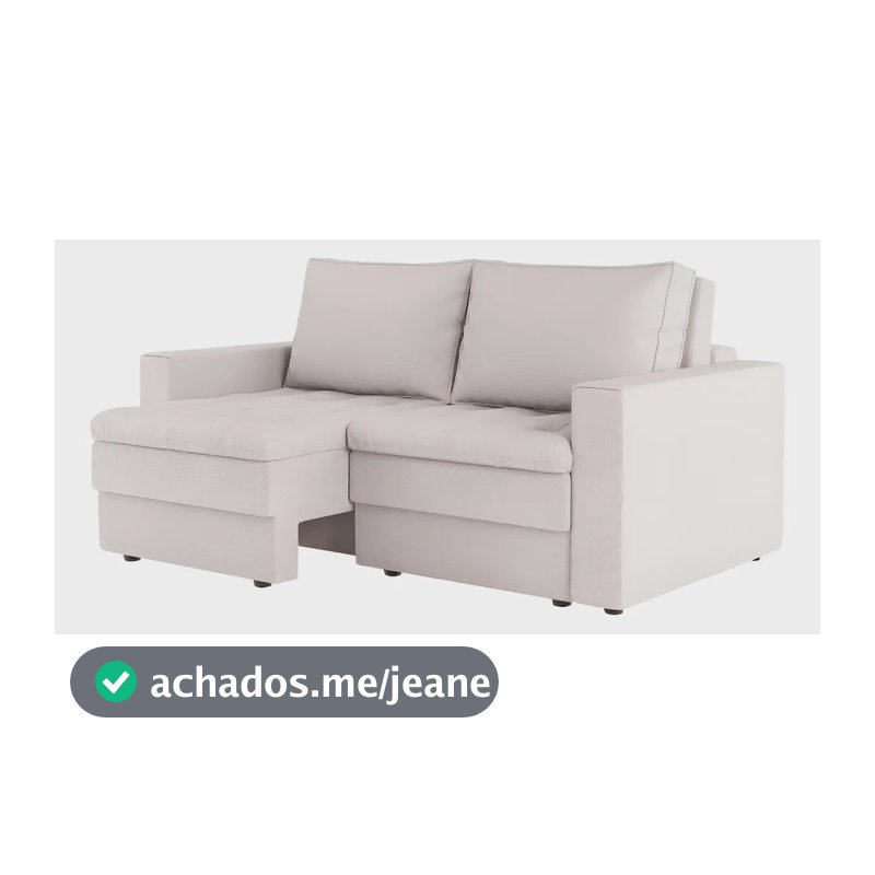 Sofá 3 Lugares Retrátil Berna Linho Cru 180 Cm