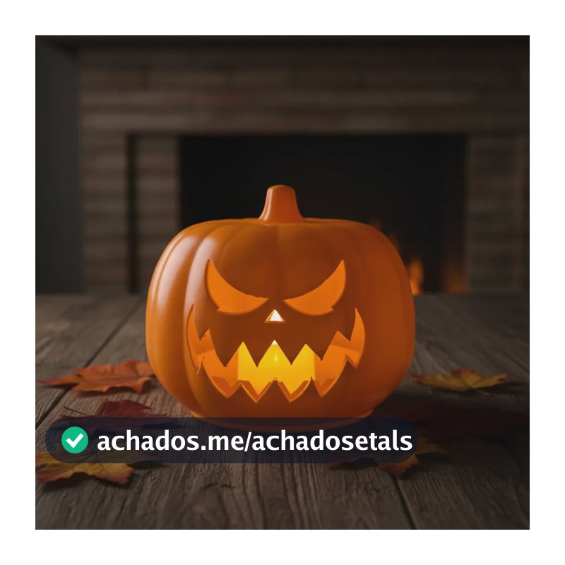 Abóbora Halloween Premium Com Vela Led  Decoração Criativa, Amarelo