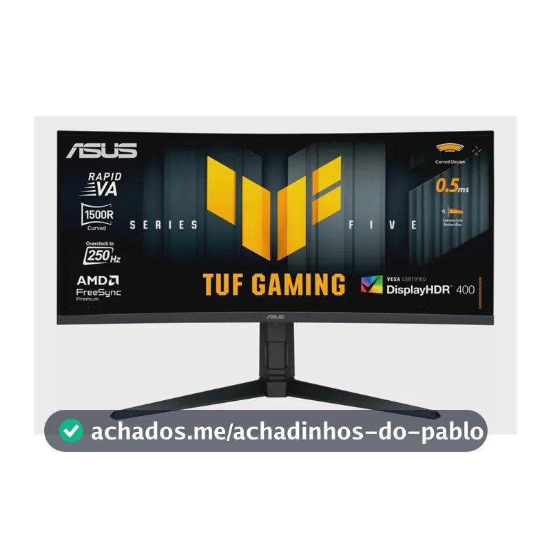 Monitor de jogador Asus Tuf VG34WQML5A 34 Wqhd 250 Hz 0,5 m preto curvo