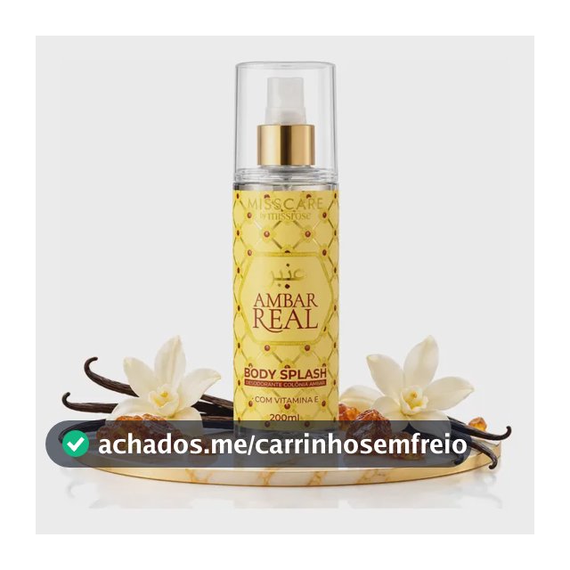 Body Splash Árabe Perfume Feminino Âmbar Real Luxuoso 200ml