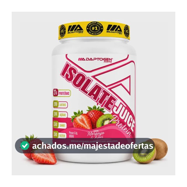 Whey Isolado Adaptogen Isolate Juice 900g Morango Com Kiwi Morango Kiwi