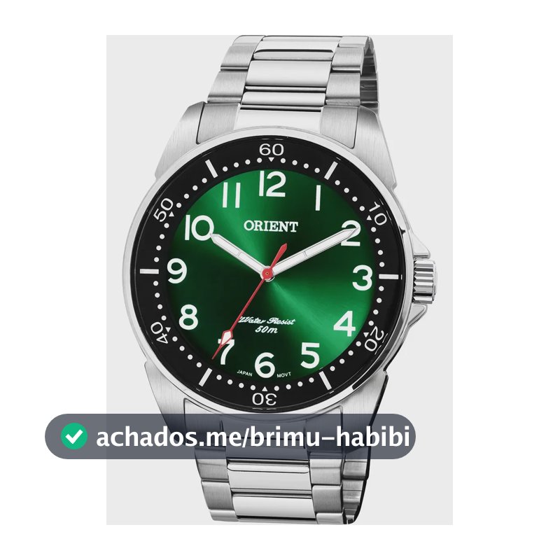 Relógio Orient Masculino Verde Analógico Aço Inoxidável Iluminator