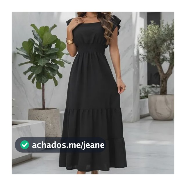 Vestido Longo Moda Evangélica Manga Babado Xique Barato