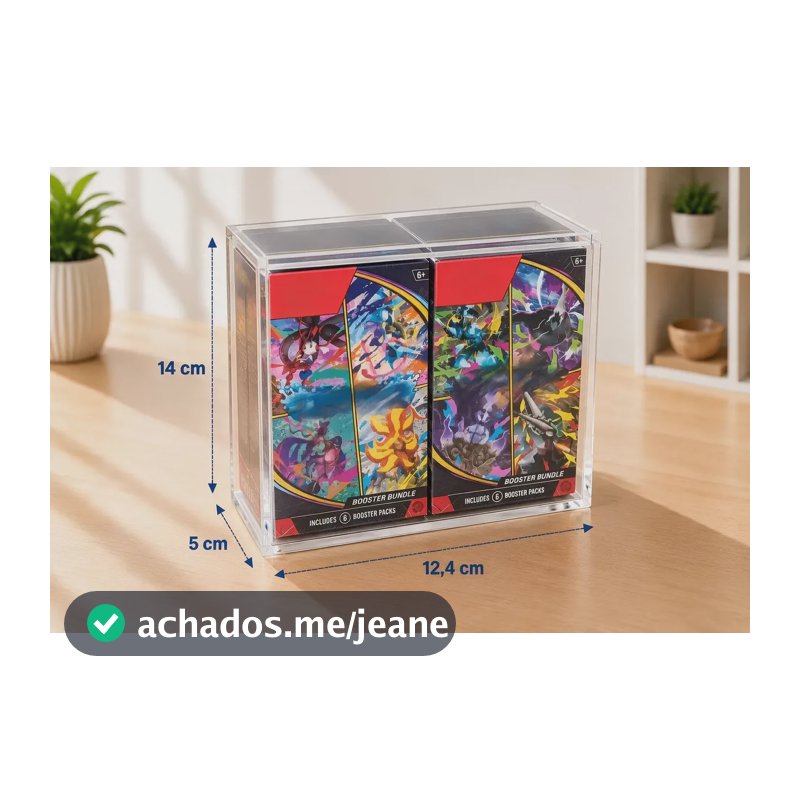 Caixa De Acrílico Etb Americana, Nacional, Lorcana, C/ Tampa Mini Bb X2 Padrão Inglês