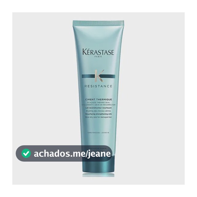 Kérastase Résistance Ciment Thermique, Leite Reconstrutor e Protetor Térmico até 180°C para Cabelos Danificados e Fracos, Tratamento Anti-Quebra, 150 ml