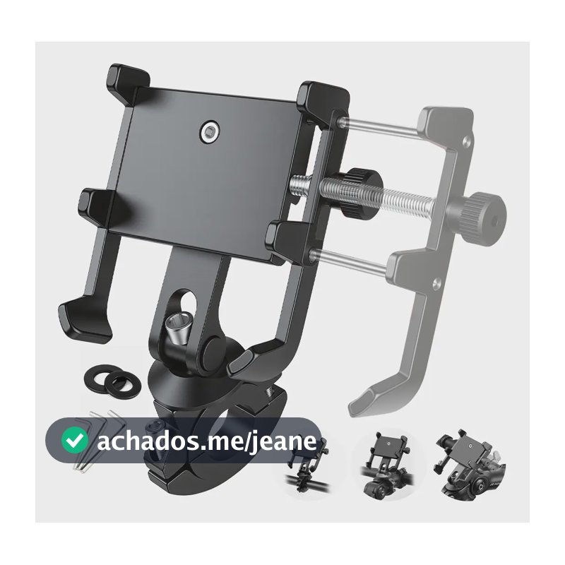 Suporte Celularalumínio Bicicleta Moto Giratório Semi Guidao Vermelho