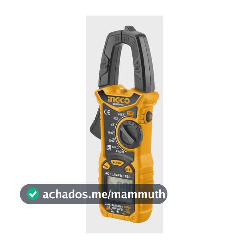 Alicate Amperimetro Digital Ingco 600a