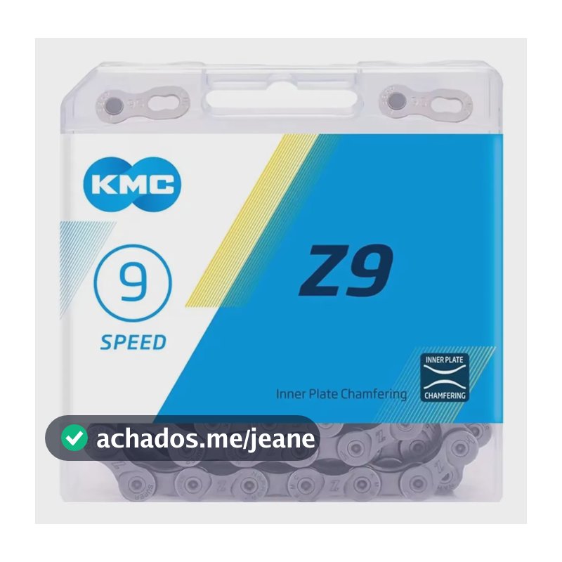 Corrente Para Bike 9v Modelo Z9 Kmc 116elos Com Link Emenda Cinza-escuro Z9- 1x9/ 2x9/3x9